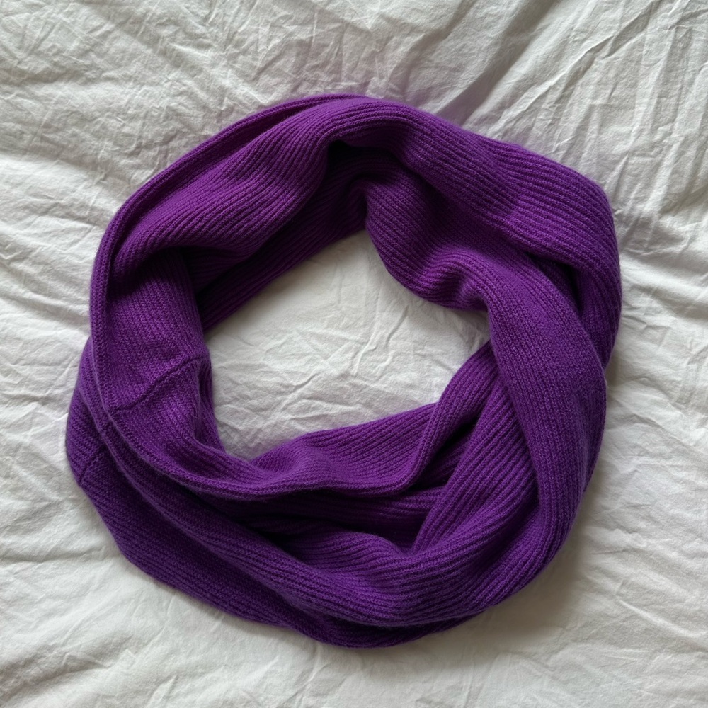 J. Crew Cashmere Rich Violet Knit Scarf